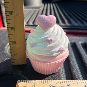 Pink and White Heart Cupcake Decoration